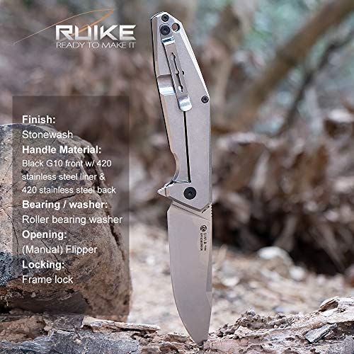 RUIKE KNIFE G10 BLACK FOLDING KNIFE D191-B