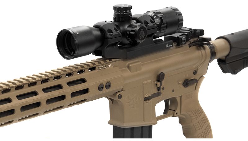 UTG ACCU-SYNC 1" MED 34MM OFFSET RING - RED