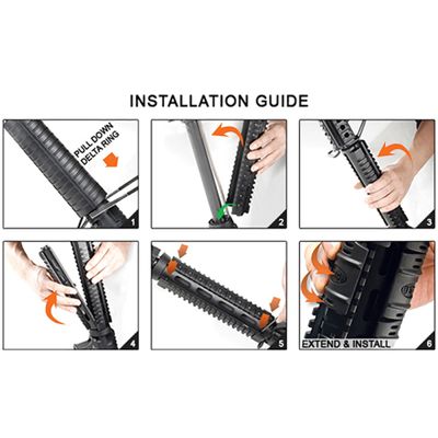 UTG AR15 FULL LENGTH DROP IN QUAD RAIL - BLACK
