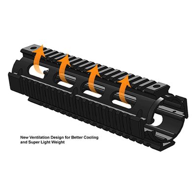 UTG AR15 FULL LENGTH DROP IN QUAD RAIL - BLACK