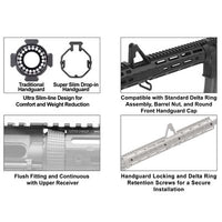 UTG AR15 15" M-LOK DROP IN QUAD RAIL - STAINLESS