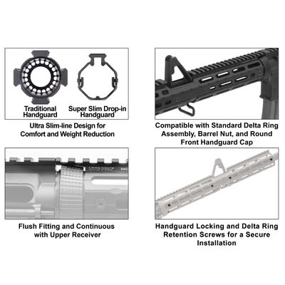 UTG AR15 15" M-LOK DROP IN QUAD RAIL - STAINLESS