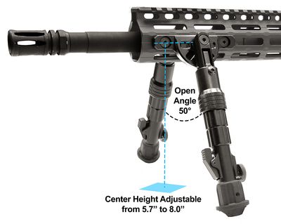 UTG RECON FLEX M-LOK BIPOD - 5.7-8" HT