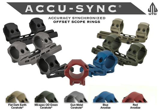UTG ACCU-SYNC 30MM MED PRO 50MM RING - BLUE