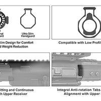 UTG AR15 15" M-LOK FREE FLOAT HANDGUARD RED BLACK