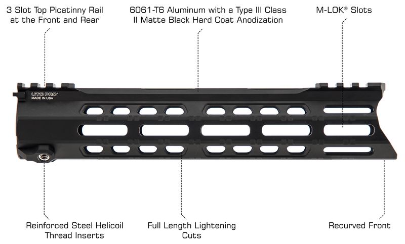 UTG FORERUNNER 10" M-LOK FREE FLOAT HANDGUARD