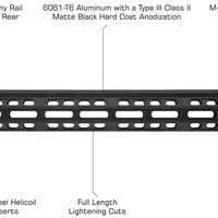 UTG FORERUNNER 15" M-LOK FREE FLOAT HANDGUARD
