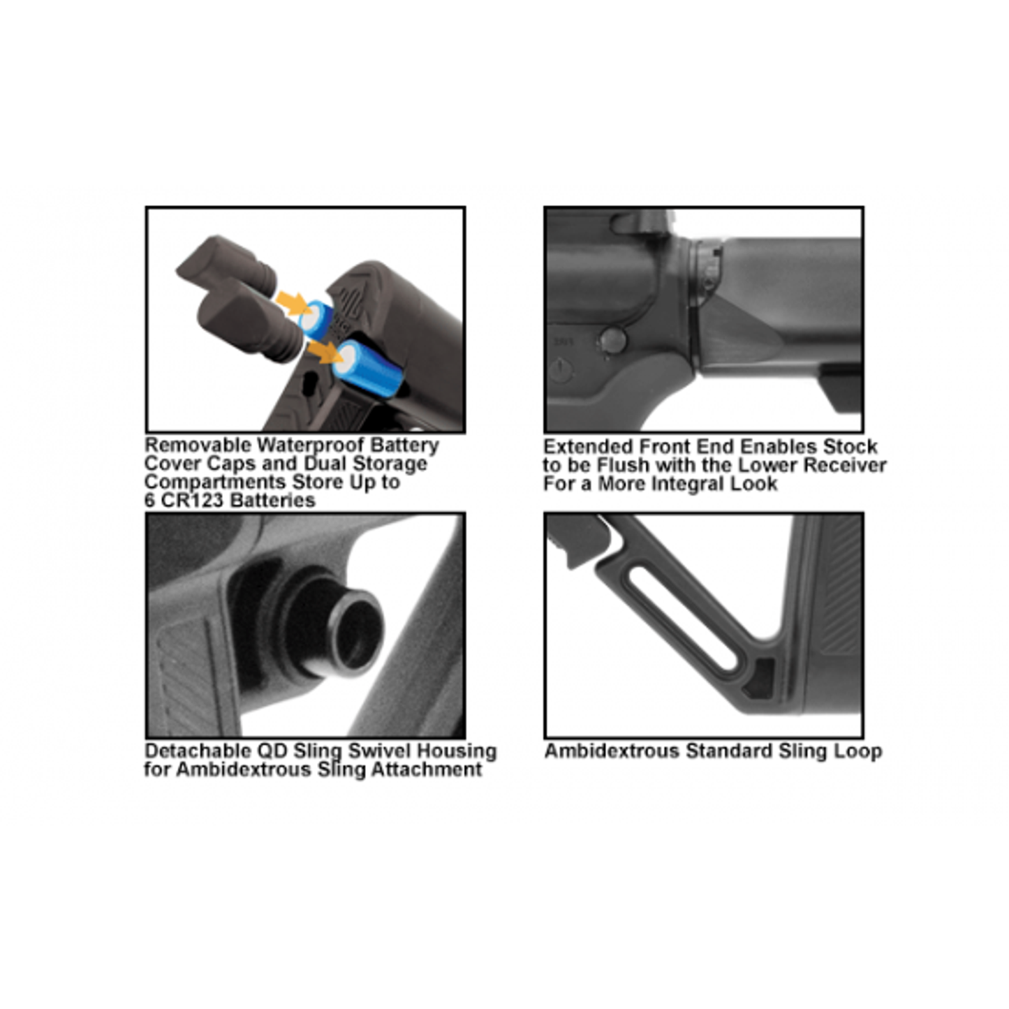 UTG PRO MOD 4 S1 6 POSITION MIL SPEC STOCK