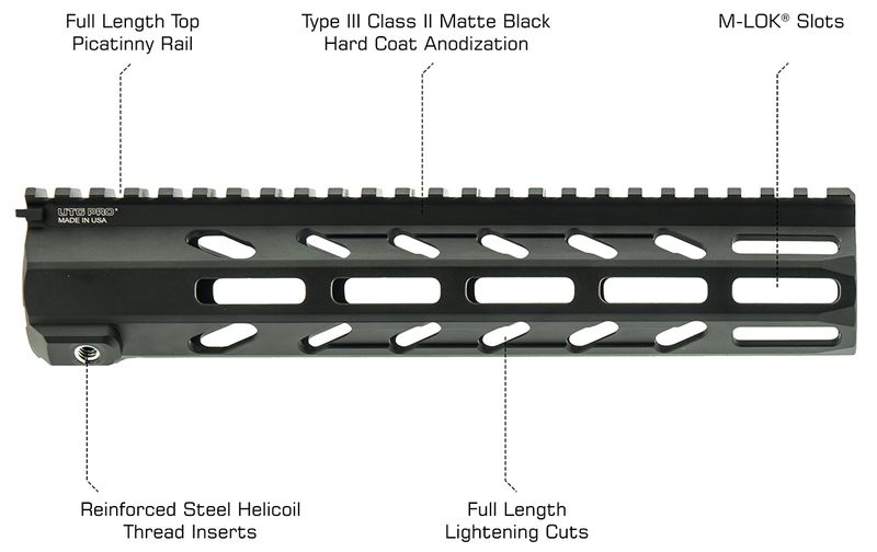 UTG ARWEN 10" M-LOK FREE FLOAT HANDGUARD