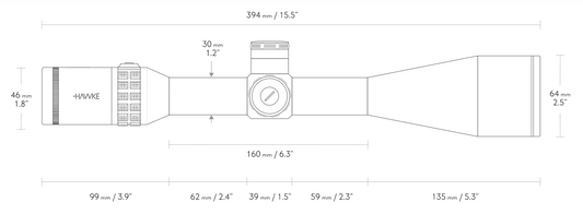 HAWKE SIDEWINDER 8-32X56 20X HALF MIL DOT