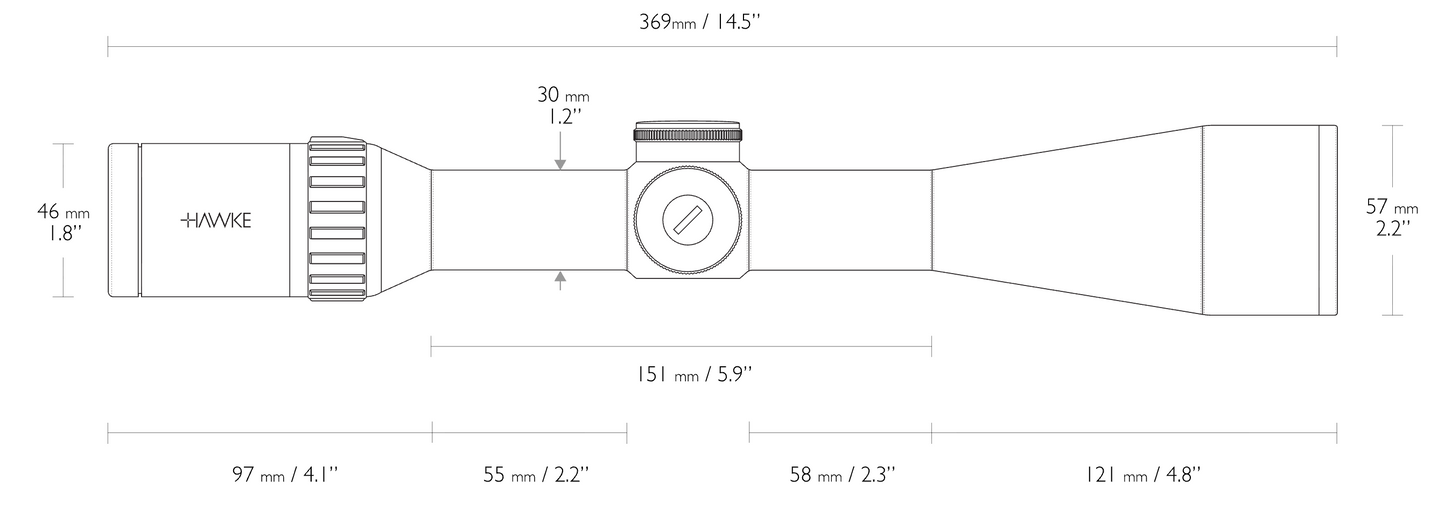 HAWKE ENDURANCE 30 WA SF 6-24X50 RIFLESCOPE
