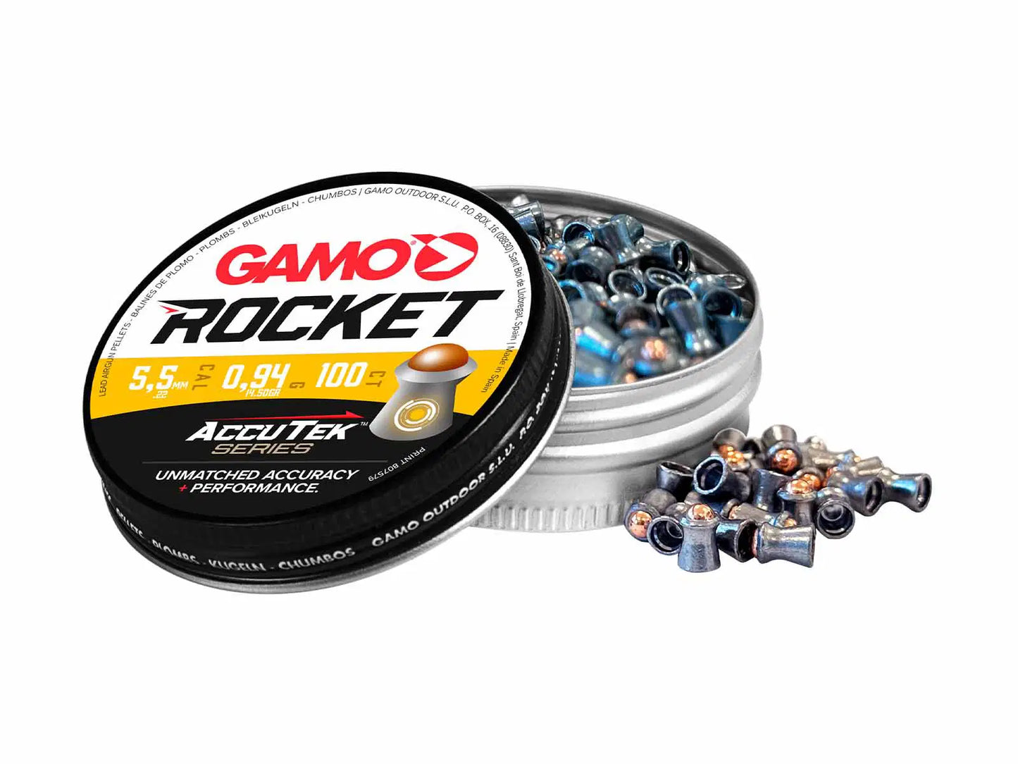 GAMO ROCKET ACCUTEK 5.5MM PELLETS - 100'S