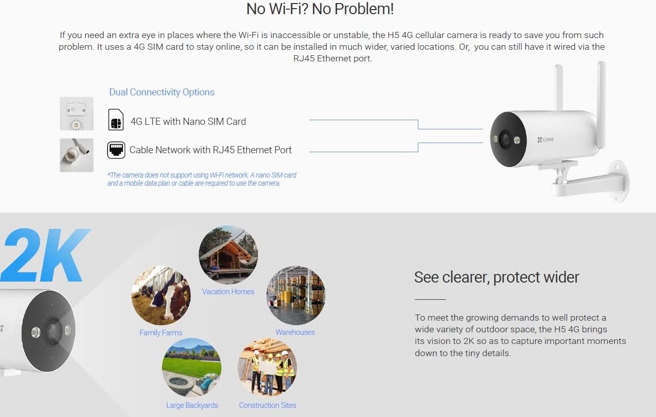 EZVIZ H5 4G AI SMART HOME CAMERA
