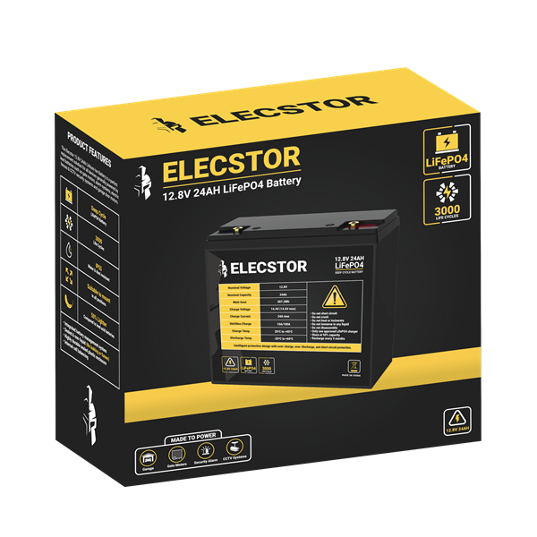 ELECSTOR 12.8V 24AH LIFEPO4 BATTERY - NeonSales {{ shop.shopifyCountryName }}