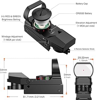 1x25 REFLEX SIGHT, PICATINNY MOUNTED