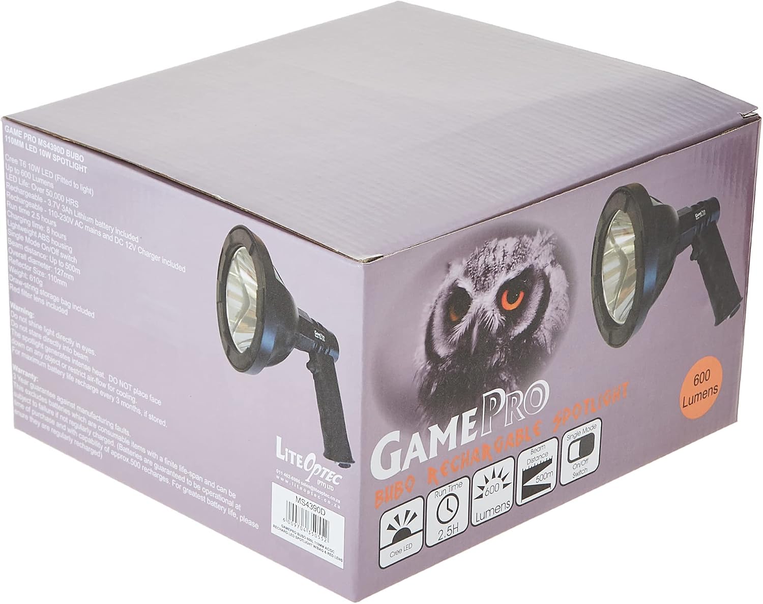 GAMEPRO BUBO 600 LUMEN RECHARGEBALE LED SPOTLIGHT