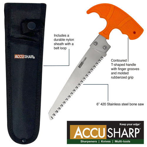 ACCUSHARP 6" BONE SAW + SHEATH - NeonSales {{ shop.shopifyCountryName }}
