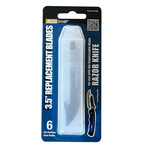 ACCUSHARP 3.5" REPLACEMENT RAZOR BLADES - 6'S - NeonSales {{ shop.shopifyCountryName }}