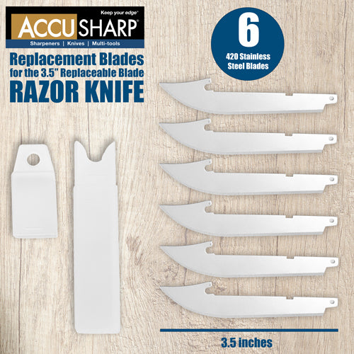 ACCUSHARP 3.5" REPLACEMENT RAZOR BLADES - 6'S - NeonSales {{ shop.shopifyCountryName }}