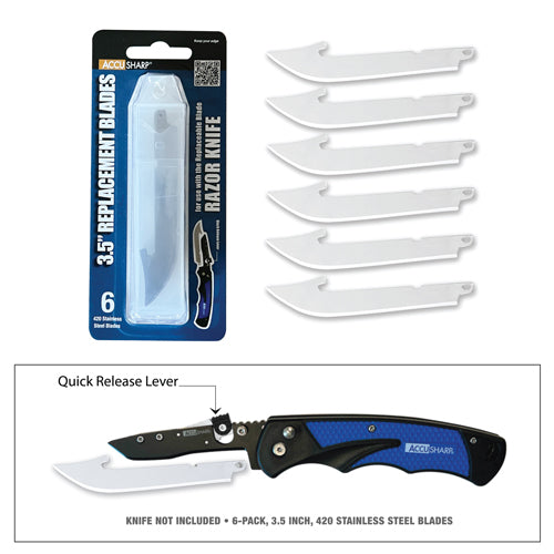 ACCUSHARP 3.5" REPLACEMENT RAZOR BLADES - 6'S - NeonSales {{ shop.shopifyCountryName }}