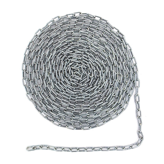 VISUAL REFERENCE ONLY: coiled industrial emergency hand chain shown is another brand and length, actual ECONO 3.5m part not verified