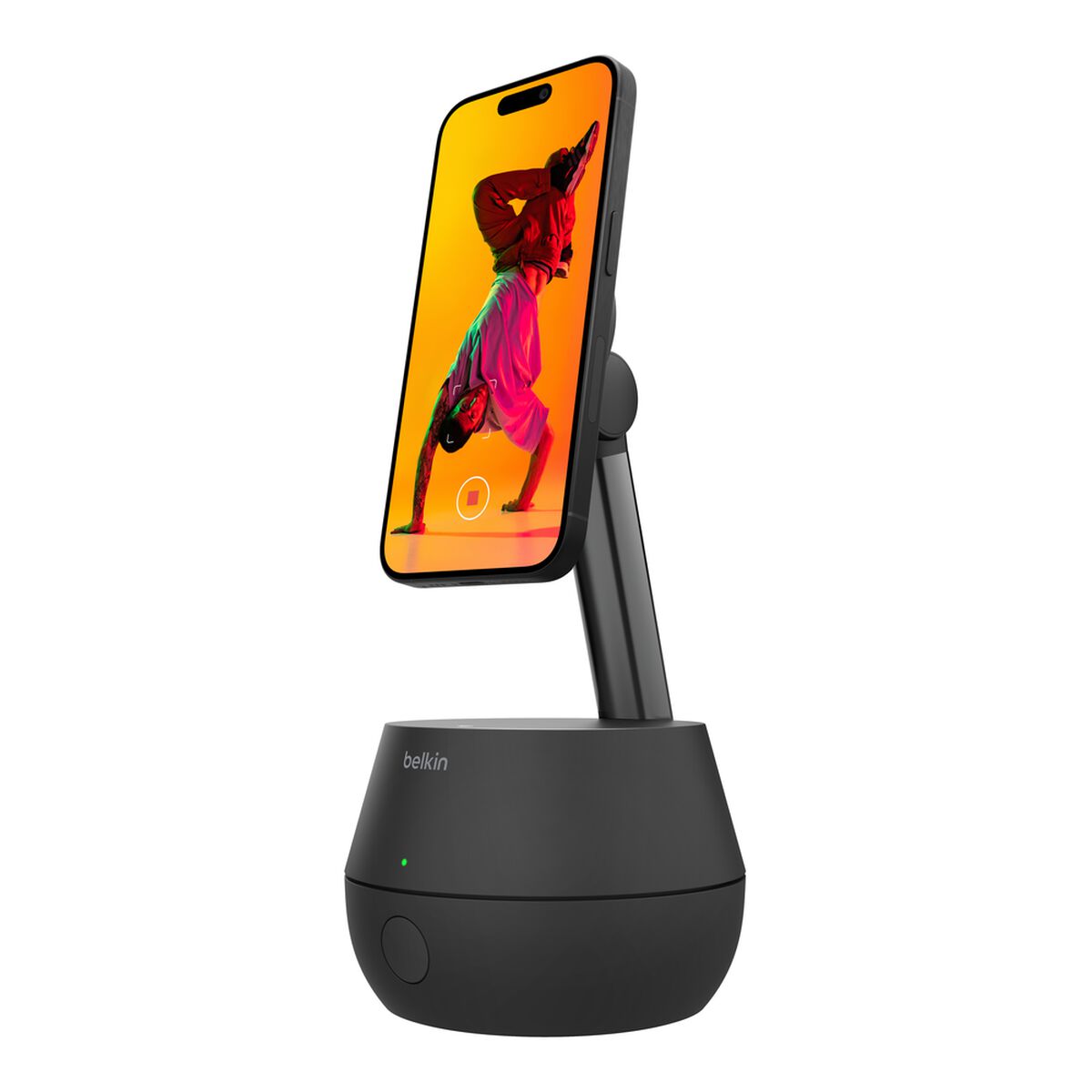Belkin Auto-Tracking Stand Pro with iPhone on MagSafe mount