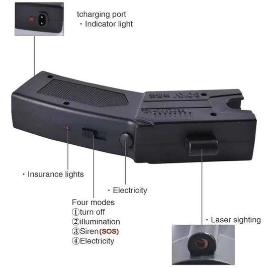 80KV STUN GUN LAUNCHER W/ 3X CARTRIDGES - NeonSales {{ shop.shopifyCountryName }}
