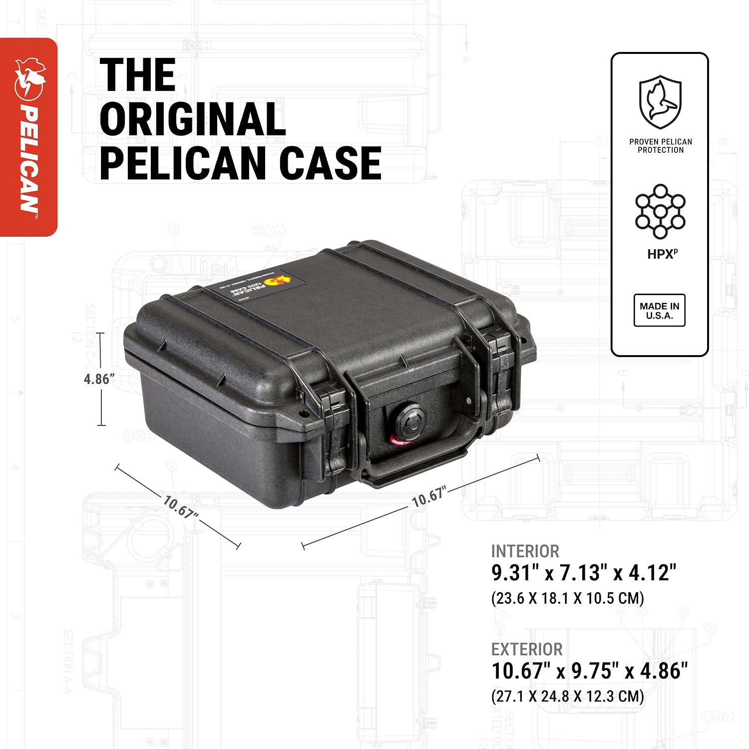 PELICAN 1200 HARDSHELL CASE - BLACK