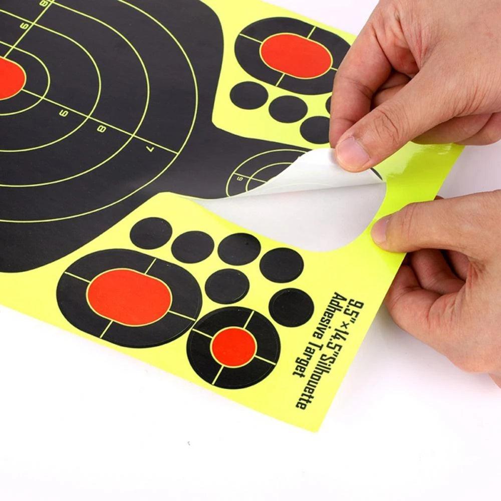 9.5x14.5" ADHESIVE HI-VIS TARGET SHEETS - 10's - NeonSales {{ shop.shopifyCountryName }}