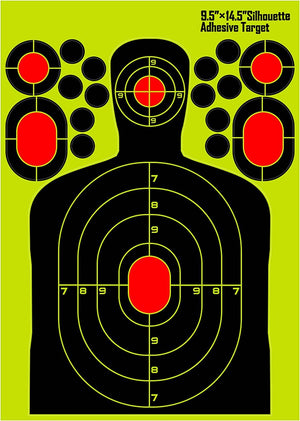 9.5x14.5" ADHESIVE HI-VIS TARGET SHEETS - 10's - NeonSales South Africa