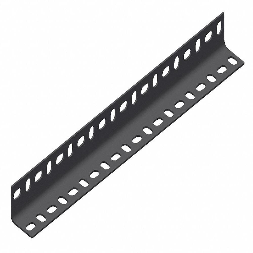 Steel angle bracket for equipment rack - representative slotted angle form