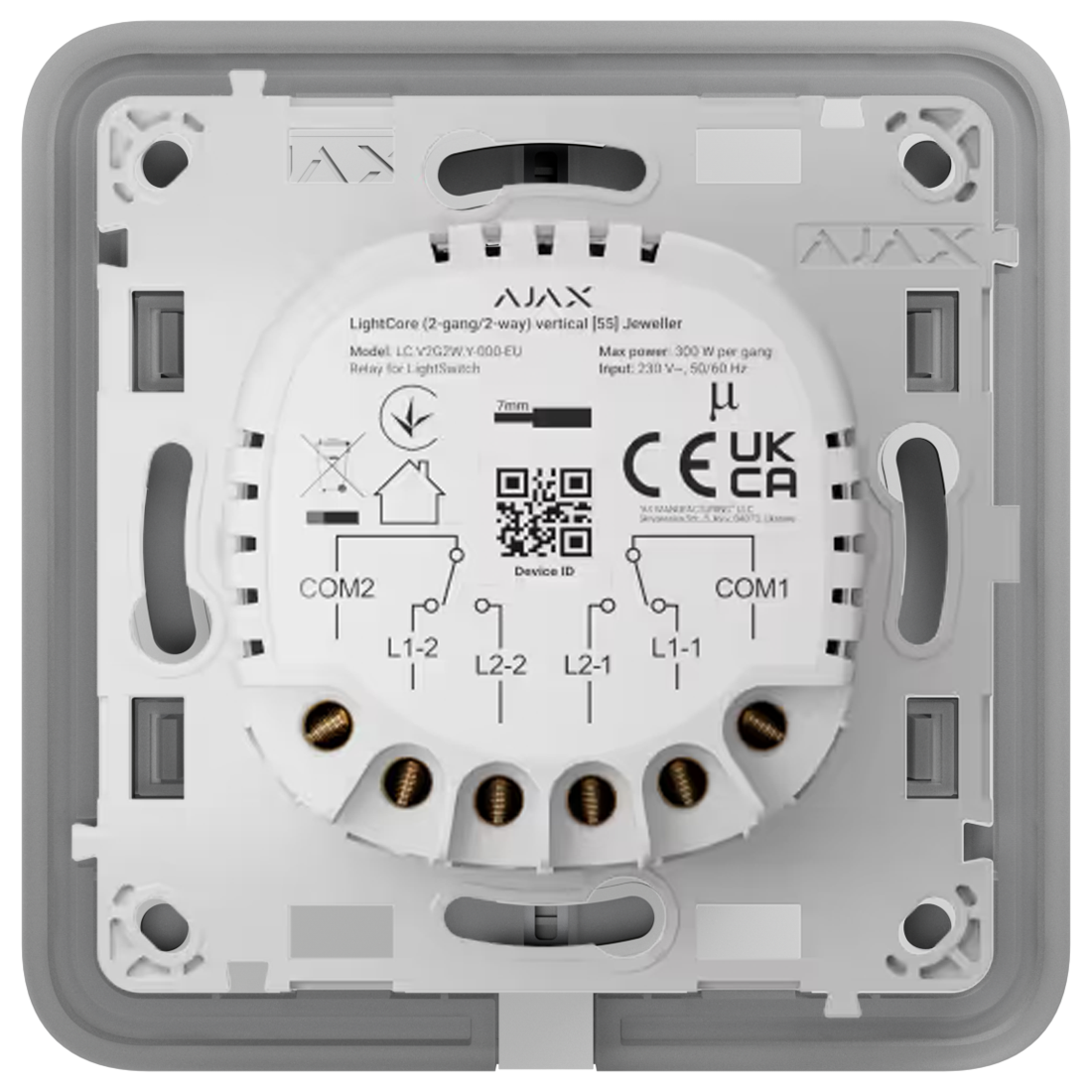 Ajax LightCore 2-gang smart switch module