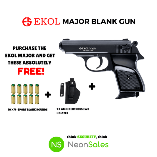 EKOL MAJOR BLANK GUN + 10 BLANKS + HOLSTER