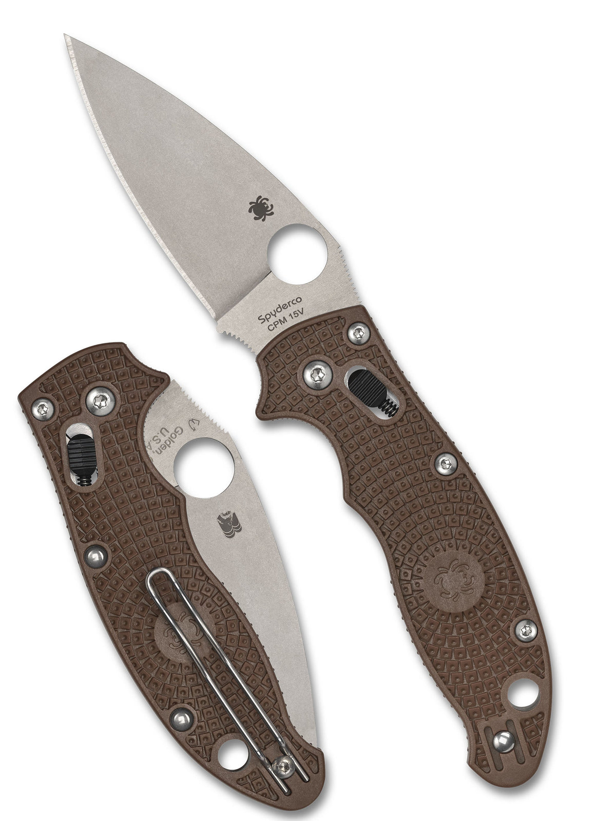 Spyderco Manix 2 Lightweight Brown CPM 15V Sprint Run
