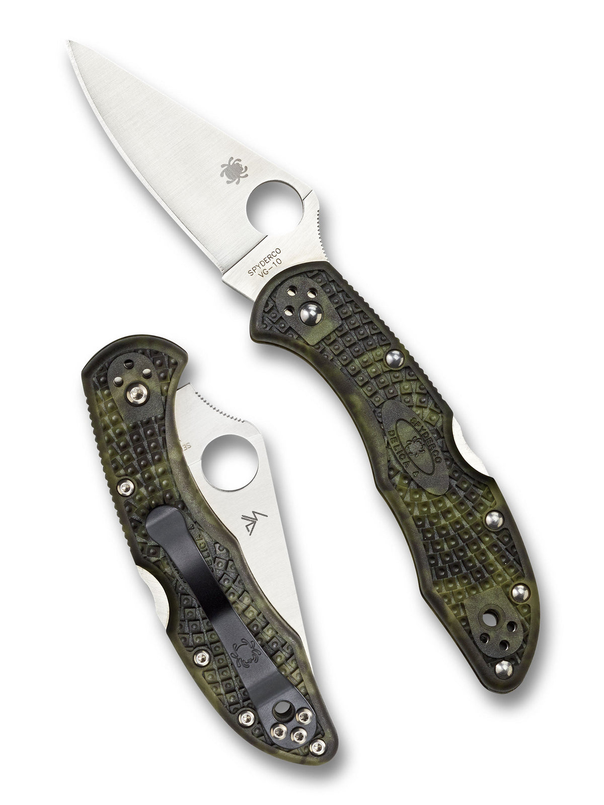 Spyderco Delica 4 Flat Ground ZOME Green
