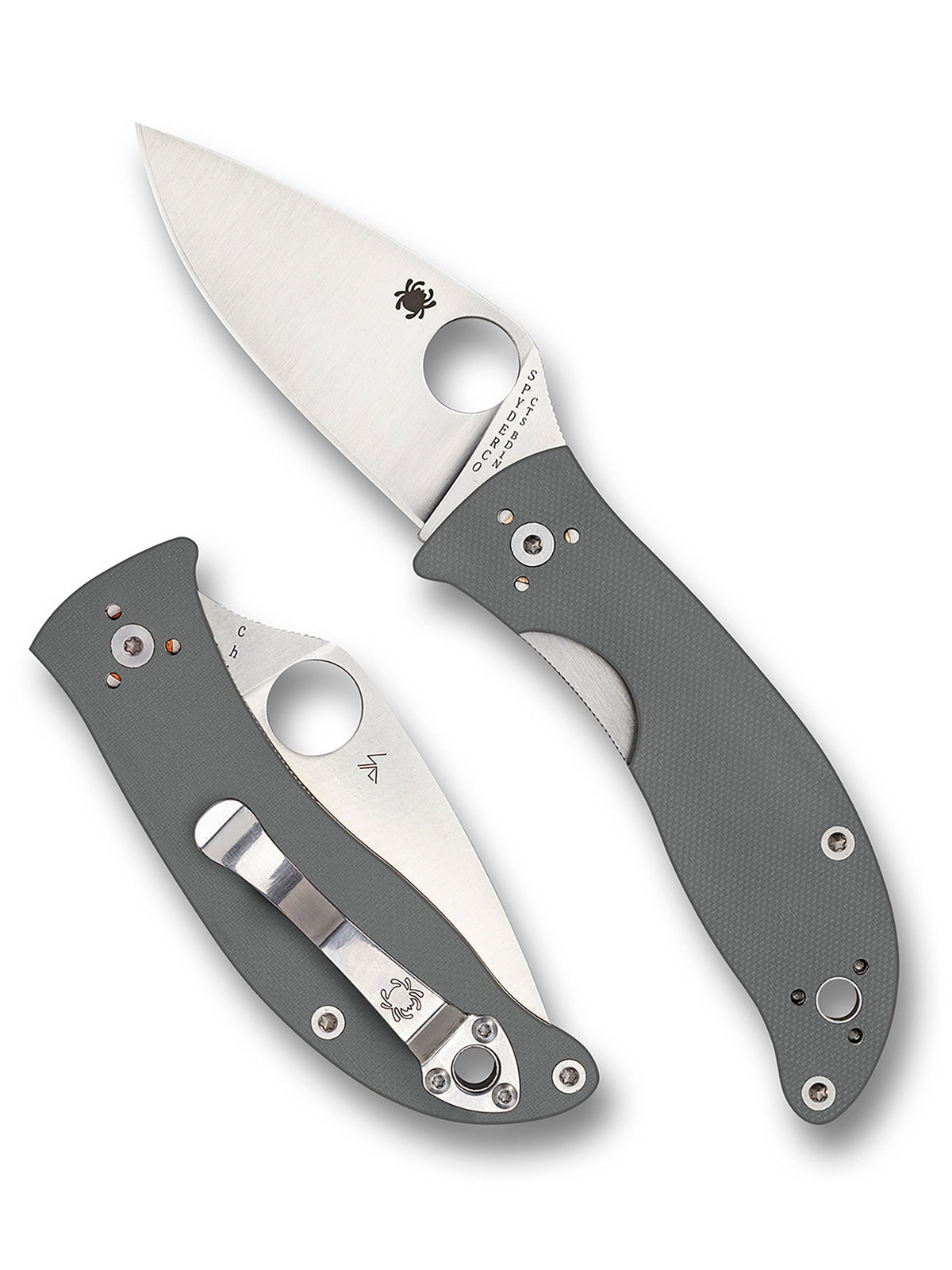 Spyderco Alcyone Grey G10 PlainEdge