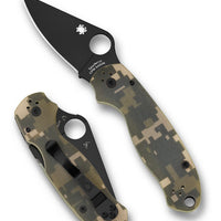 Spyderco Para 3 Digital Camo G10 Black Blade