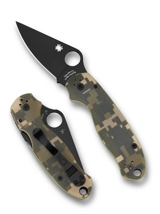 Spyderco Para 3 Digital Camo G10 Black Blade