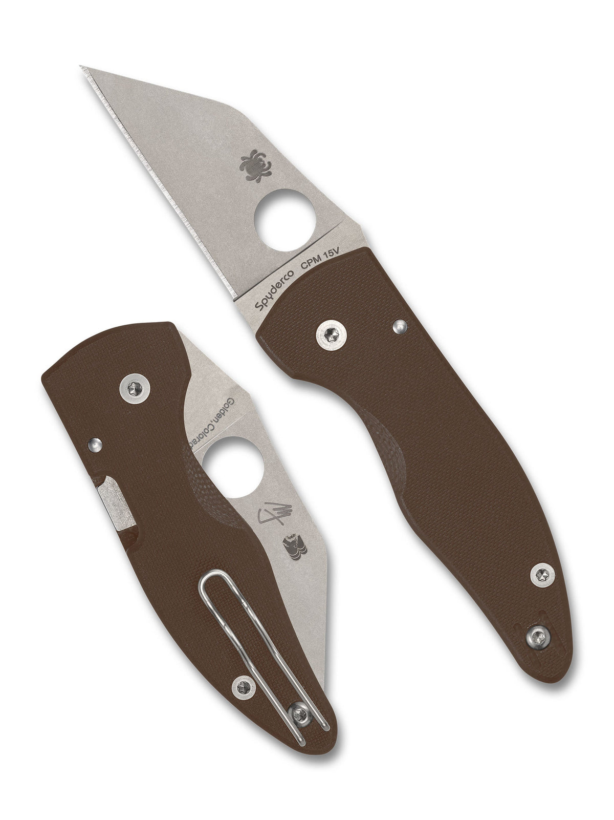 Spyderco MicroJimbo Brown G10 CPM 15V Sprint Run