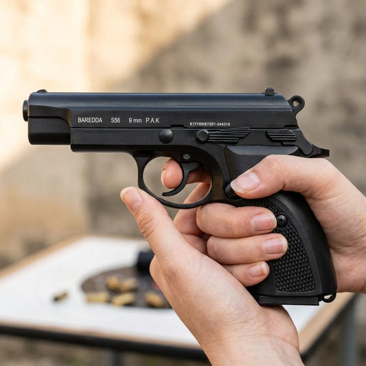 Baredda S56 blank pistol close-up