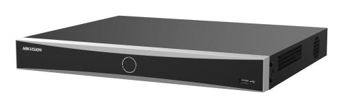 Hikvision 16-channel NVR, front three-quarter view