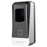 Biometric fingerprint and card access control terminal, black and silver housing