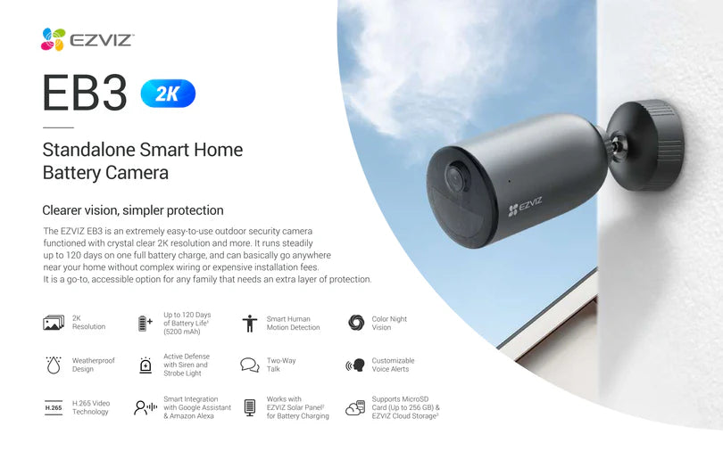 EZVIZ EB3 CAMERA - 4G BATTERY SMART HOME