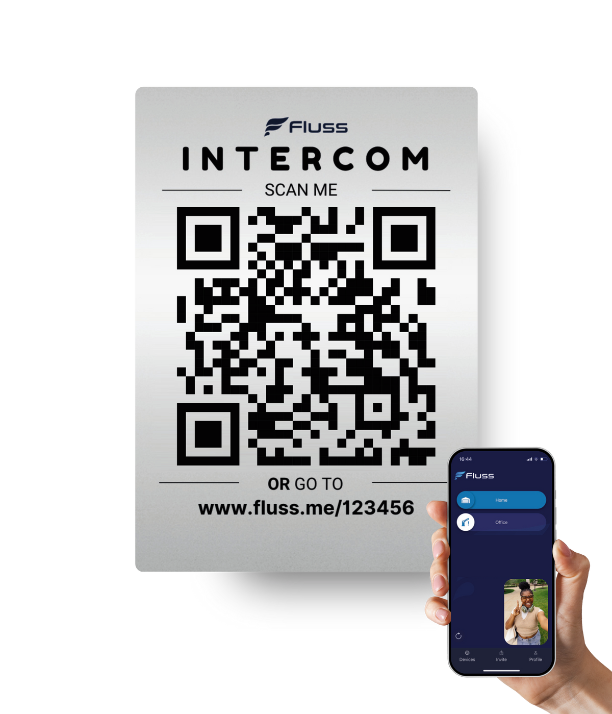 Fluss A5 smart QR video and audio intercom - representative Fluss QR intercom image
