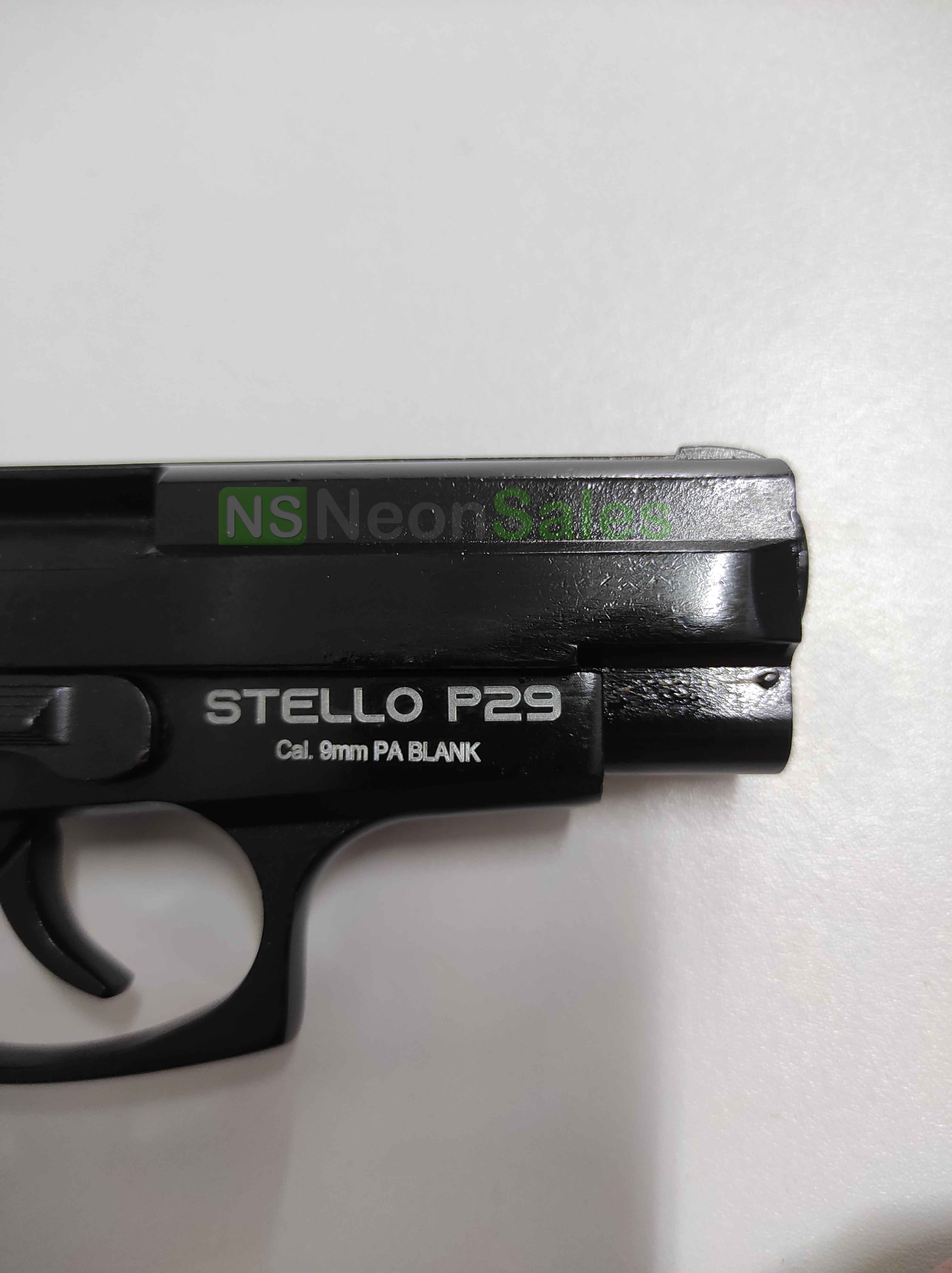 STELLO P29 BLANK GUN +10 BLANKS +HOLSTER + TEARGAS