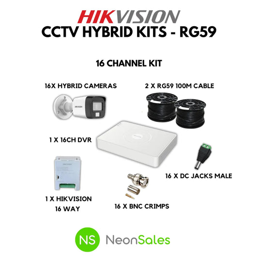 HIKVISION 16CH HYBRID CCTV KIT - RG59