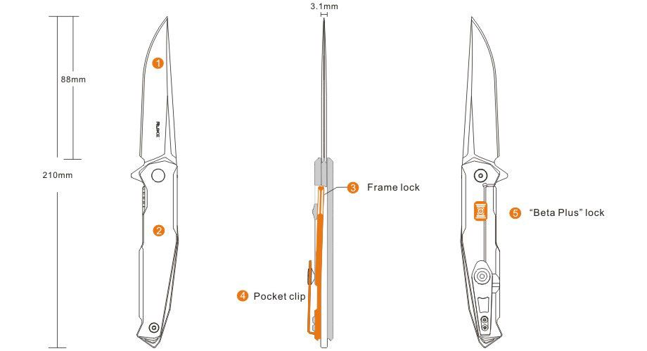 RUIKE KNIVES BETA PLUS FLIPPER -P108-SF