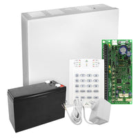 Paradox SP65 alarm kit - representative SP65 panel, keypad, enclosure and battery