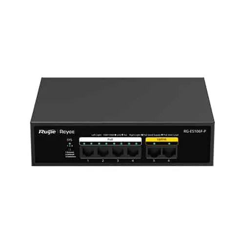 RUIJIE RG-ES106F-P POE SWITCH  6-PORT 100MBPS - NeonSales {{ shop.shopifyCountryName }}