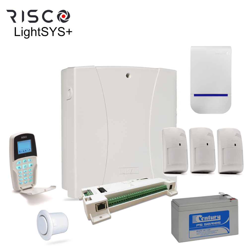 RISCO LightSYS Plus kit - representative panel, housing, keypad and detector kit image